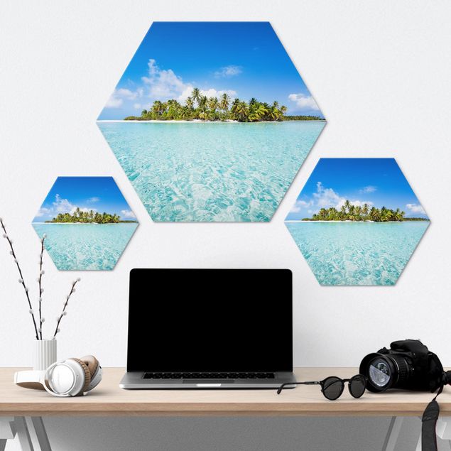 Hexagons Aluminium Dibond schilderijen Crystal Clear Water
