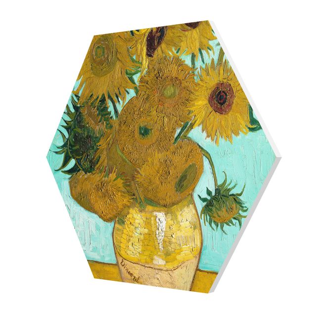 Hexagons Forex schilderijen Vincent van Gogh - Sunflowers