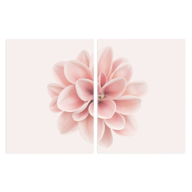 Kookplaat afdekplaten Dahlia Pink Pastel Flower Centered