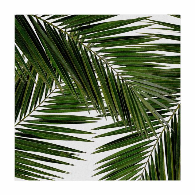 Vloerkleed natuur View Through Green Palm Leaves