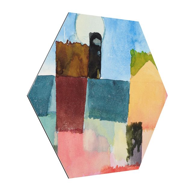 Hexagons Aluminium Dibond schilderijen Paul Klee - Moonrise (St. Germain)
