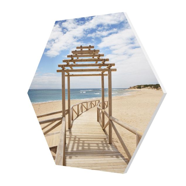 Hexagons Forex schilderijen Beach Path To The Sea In Andalusia