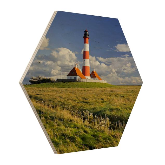 Hexagons houten schilderijen Lighthouse In Schleswig-Holstein