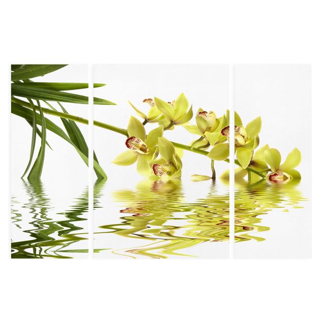Canvas schilderijen - 3-delig Elegant Orchid Waters