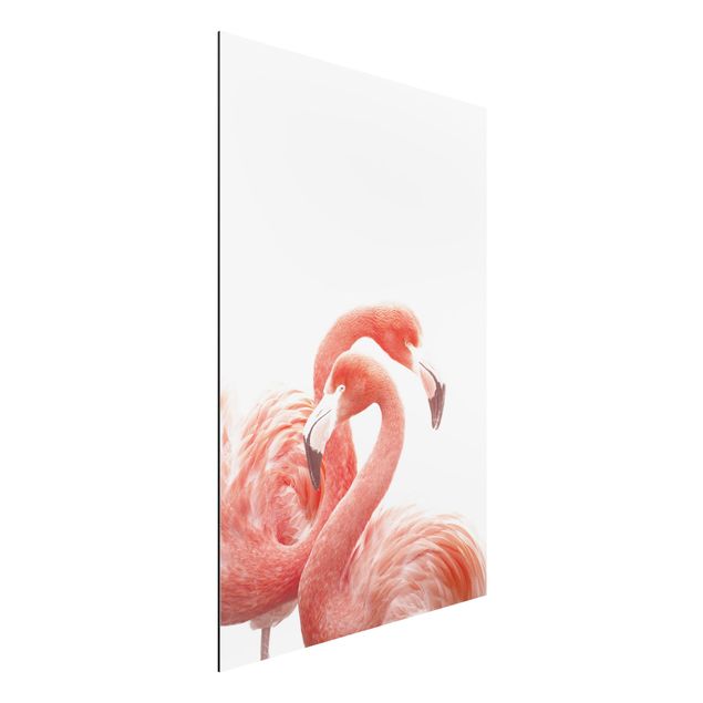 Aluminium Dibond schilderijen Two Flamingos
