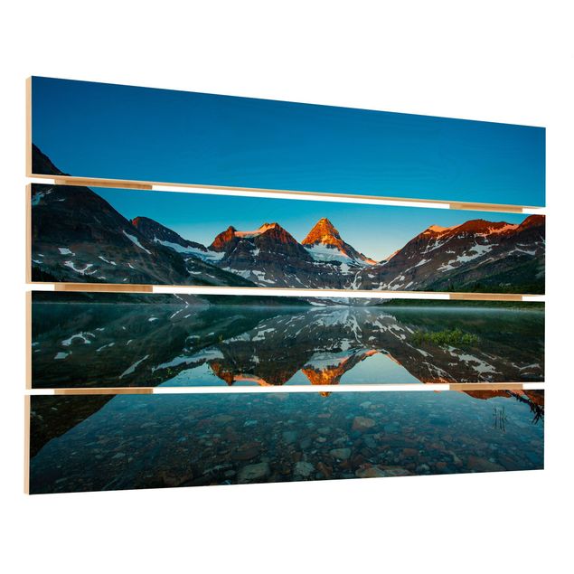 Houten schilderijen op plank Mountain Landscape At Lake Magog In Canada