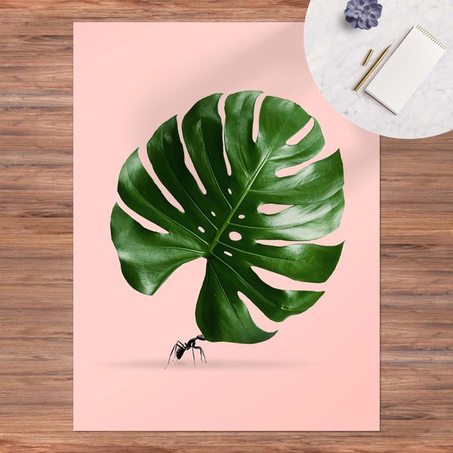 tapijt modern Ant With Monstera Leaf