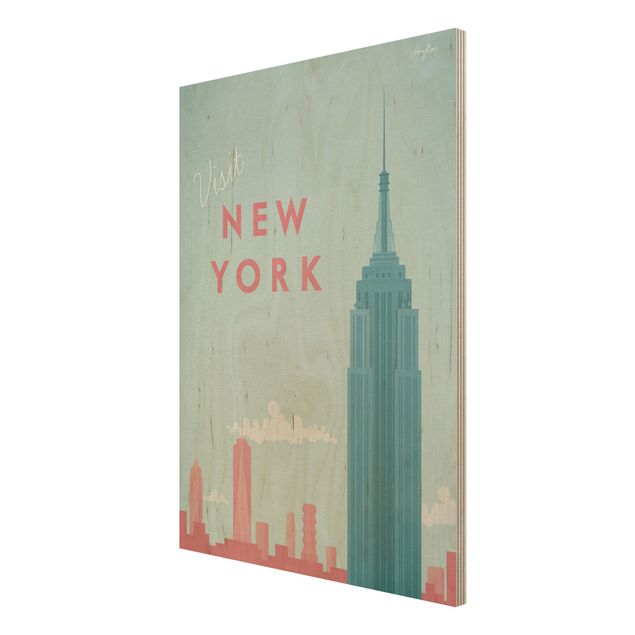 Houten schilderijen Travel Poster - New York