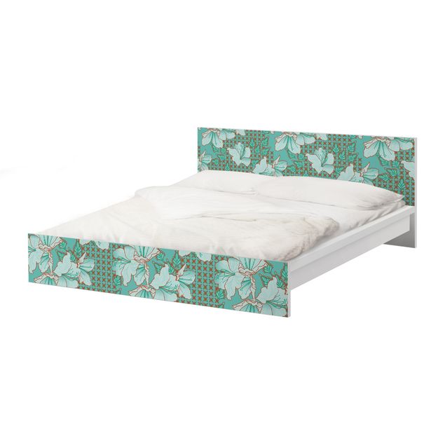 Meubelfolie IKEA Malm Bed Oriental Flower Pattern