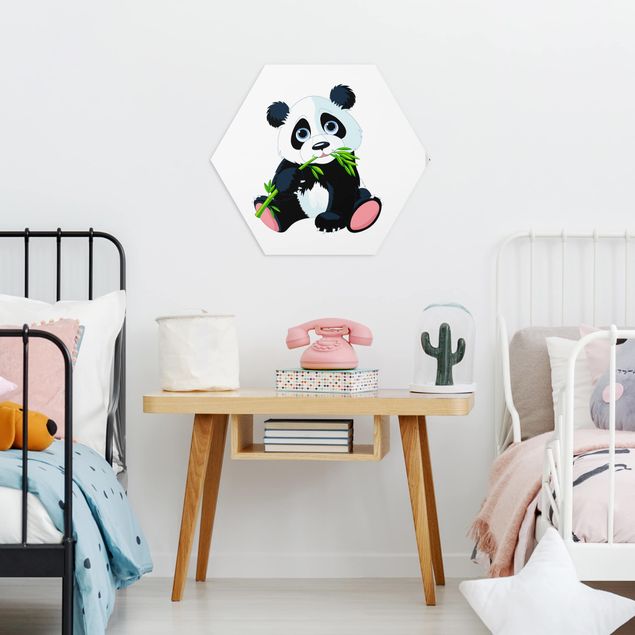 Hexagons Forex schilderijen Nibbling Panda