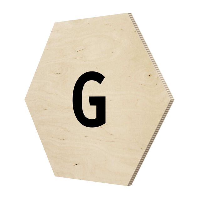 Hexagons houten schilderijen Letter G White