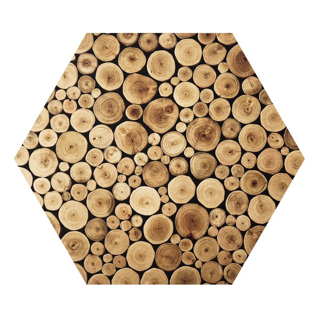 Hexagons Aluminium Dibond schilderijen Homey Firewood