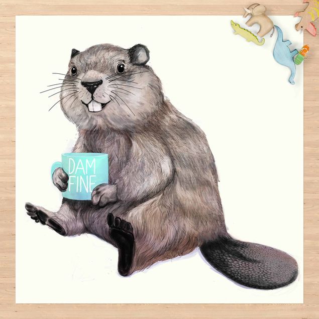 buitenkleed balkon Illustration Beaver Wit Coffee Mug