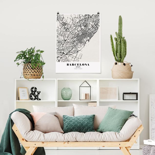 Posters Barcelona City Map - Classic