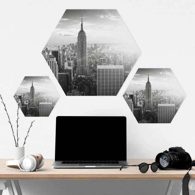 Hexagons Forex schilderijen Manhattan Skyline