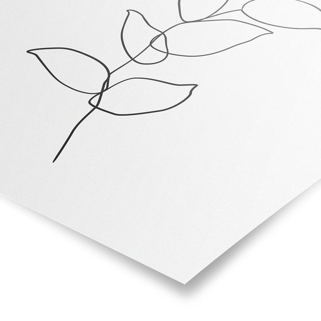 Posters Line Art Branch Black And White