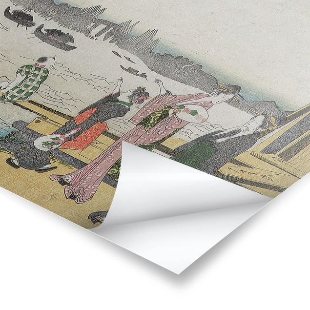 Posters Katsushika Hokusai - A cool Evening in Ryogoku
