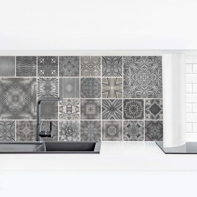 Achterwand in keuken Grey Jungle Tiles With Silver Shimmer