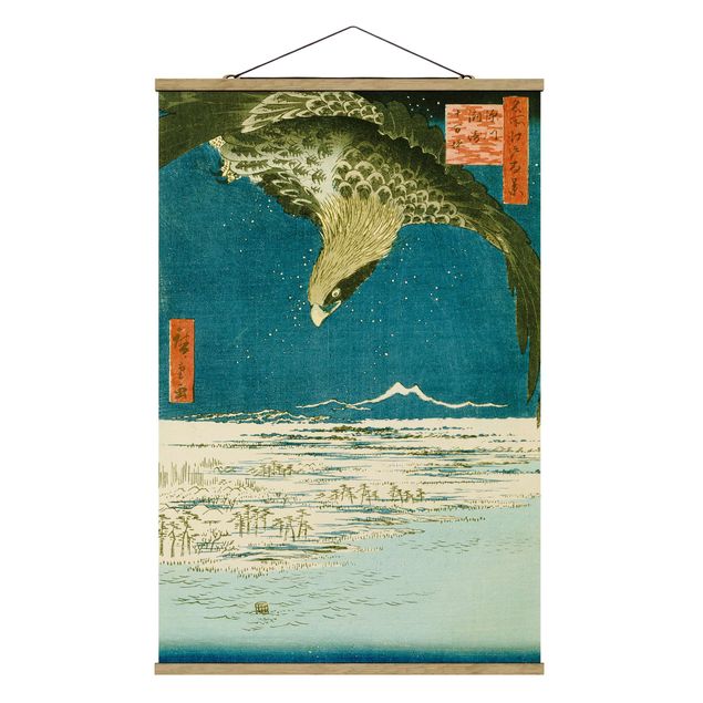 Stoffen schilderij met posterlijst Utagawa Hiroshige - The Plain near Fukagawa Susaki