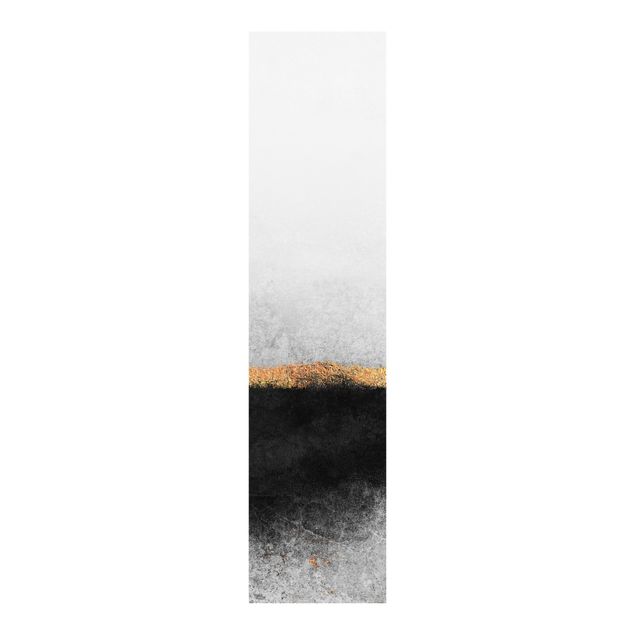 Schuifgordijnen Abstract Golden Horizon Black And White