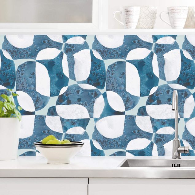 Achterwand voor keuken patroon Living Stones Pattern In Blue II