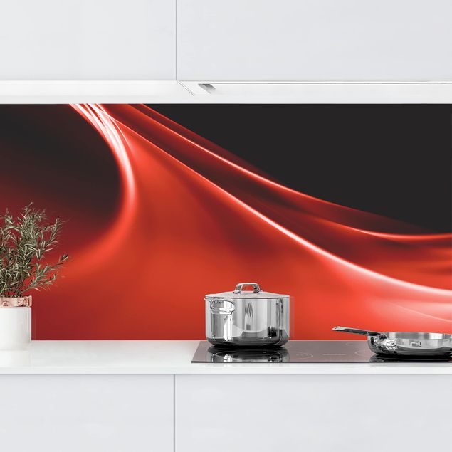 Achterwand voor keuken abstract Red Wave