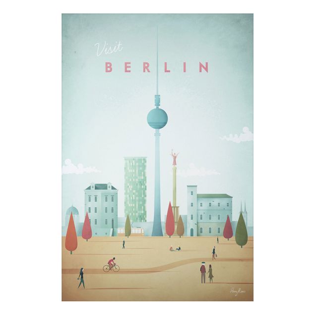 Aluminium Dibond schilderijen Travel Poster - Berlin