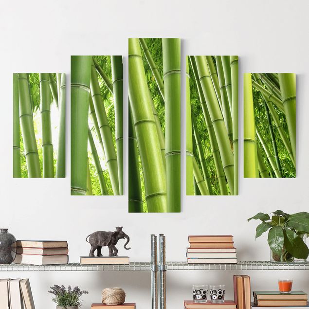 Canvas schilderijen - 5-delig Bamboo Trees