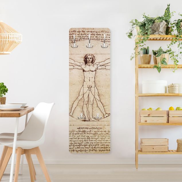 Wandkapstokken houten paneel Da Vinci