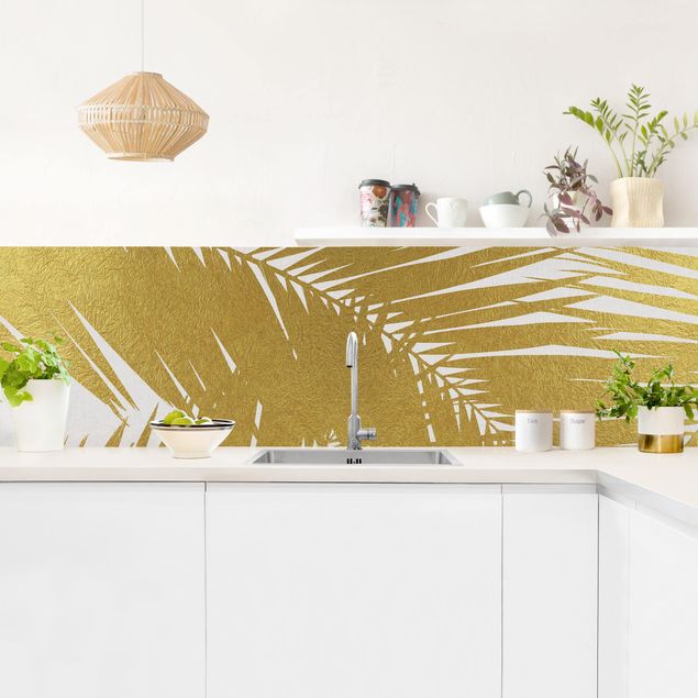 Achterwand in keuken View Through Golden Palm Leaves