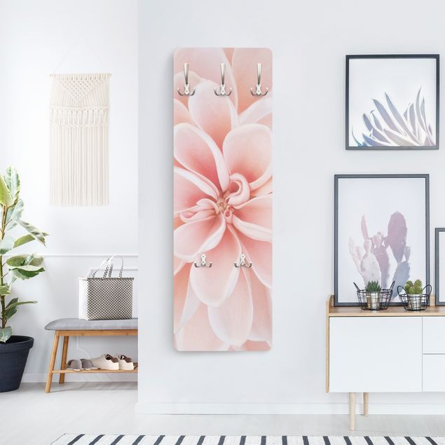 Wandkapstokken houten paneel Dahlia In Pastel Pink