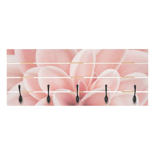 Wandkapstokken houten pallet Dahlia Pink Petals Detail