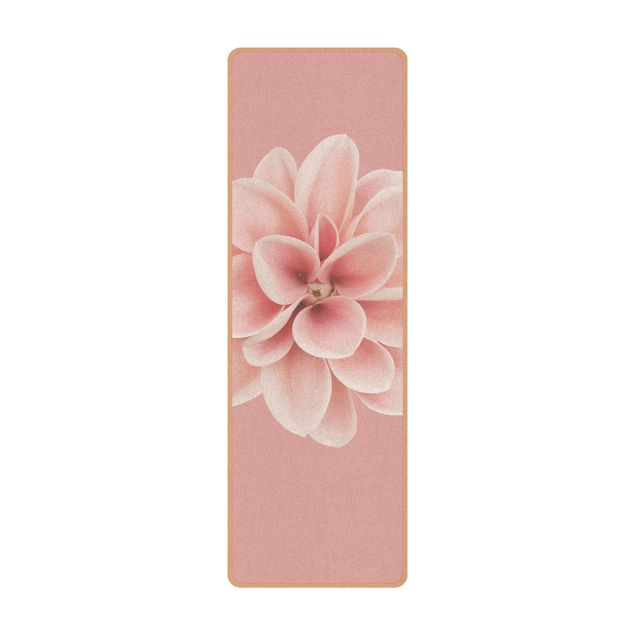 Yogamat kurk Dahlia Pink Blush Flower Centered