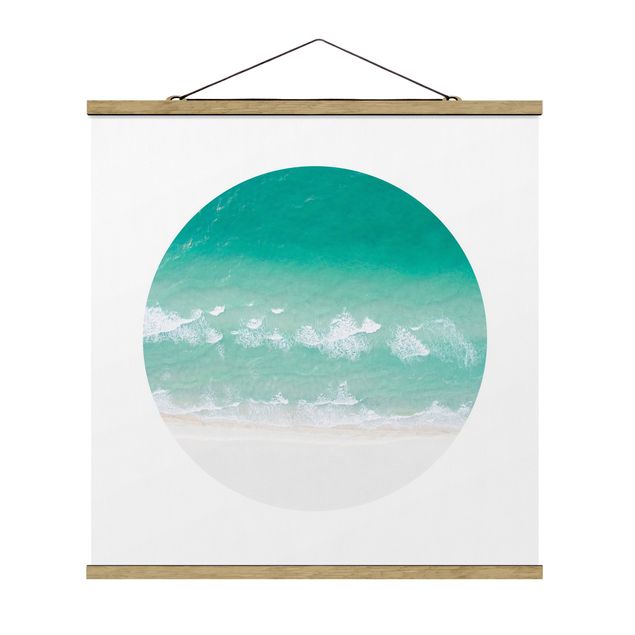 Stoffen schilderij met posterlijst The Ocean In A Circle