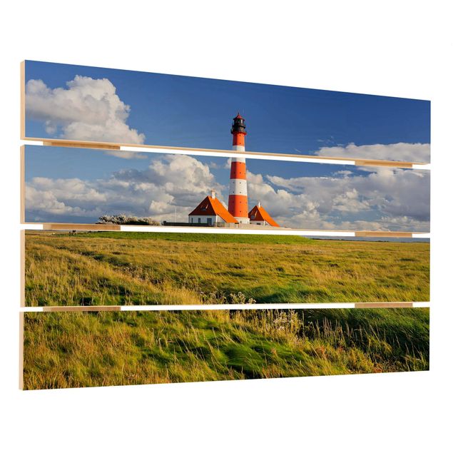 Houten schilderijen op plank Lighthouse In Schleswig-Holstein