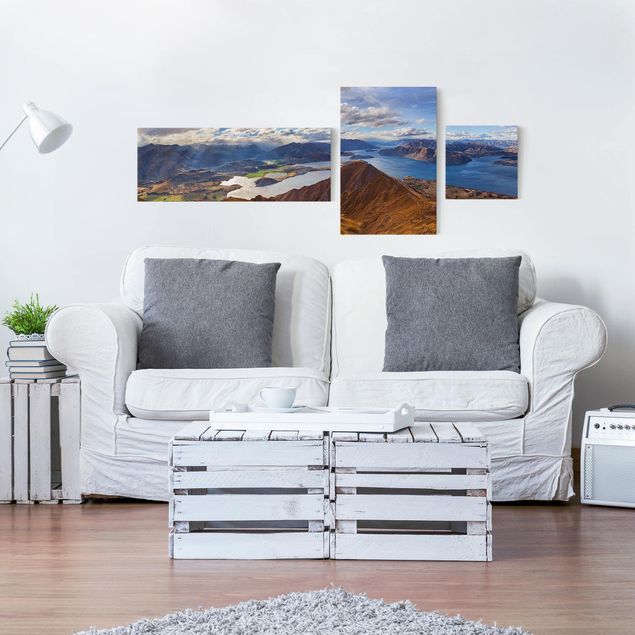 Canvas schilderijen - 3-delig Roys Peak In New Zealand