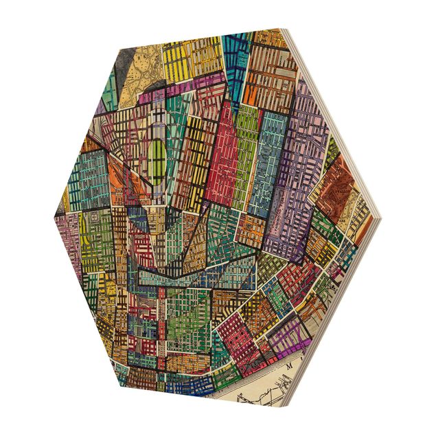 Hexagons houten schilderijen Modern Map Of St. Louis