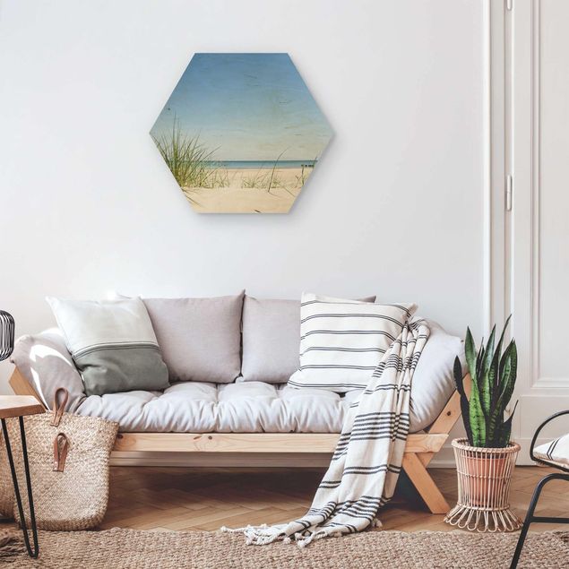 Hexagons houten schilderijen Baltic Sea Coast