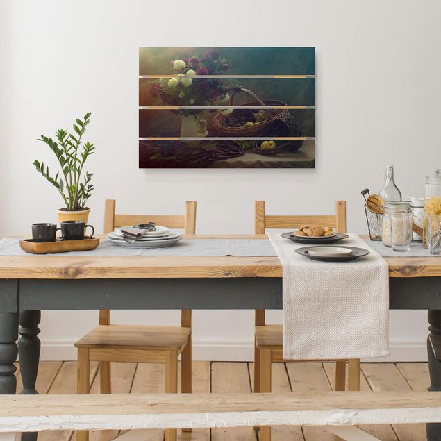 Houten schilderijen op plank Still Life With Vase