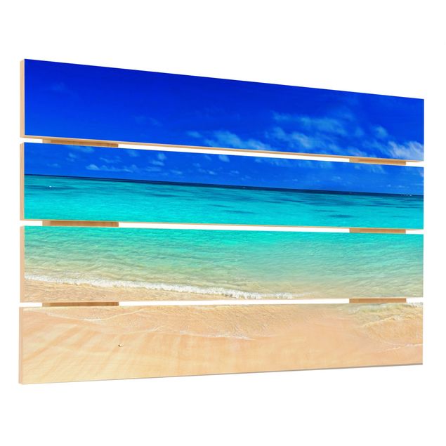 Houten schilderijen op plank Paradise Beach I