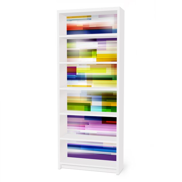 Meubelfolie IKEA Billy Boekenkast Rainbow Cubes