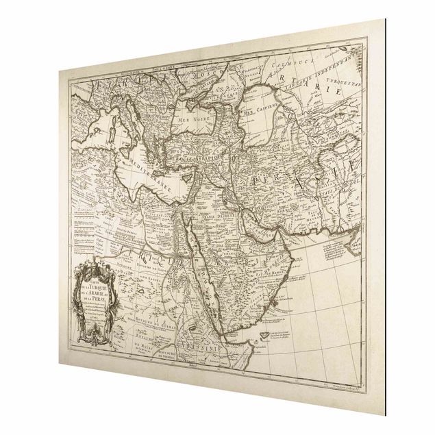 Aluminium Dibond schilderijen Vintage Map The Middle East