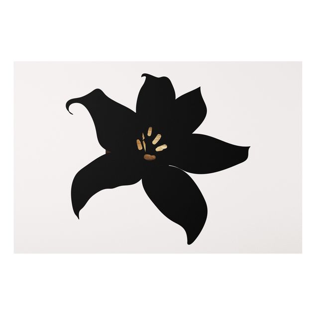 Forex schilderijen Graphical Plant World - Orchid Black And Gold