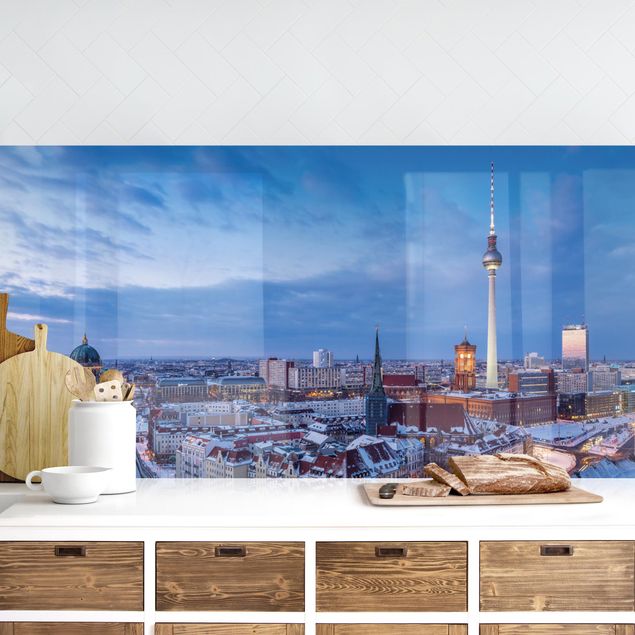 Achterwand voor keuken steden en skylines Snow In Berlin