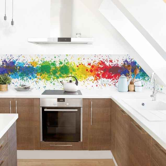Achterwand voor keuken abstract Rainbow Splatter