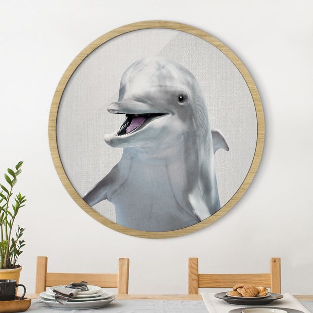 Runde gerahmte Bilder Dolphin Diddi