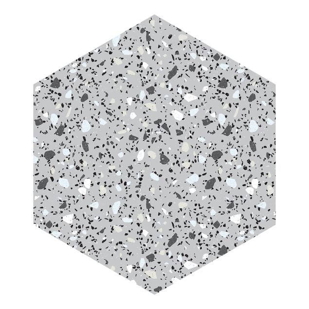 Hexagon Behang Detailed Terrazzo Pattern Massa