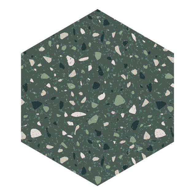 Hexagon Behang Detailed Terrazzo Pattern Messina