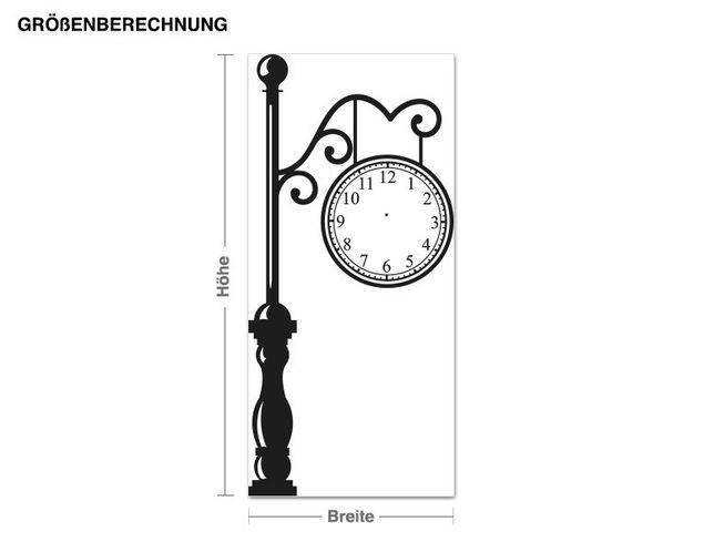 Muurstickers met klok Antique station Clock