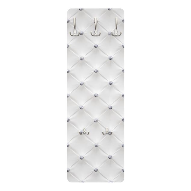 Wandkapstokken houten paneel Diamond White Luxury